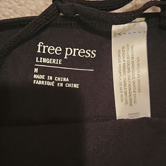 Free press black mesh yoke bodysuit sz M - Picture 6 of 7